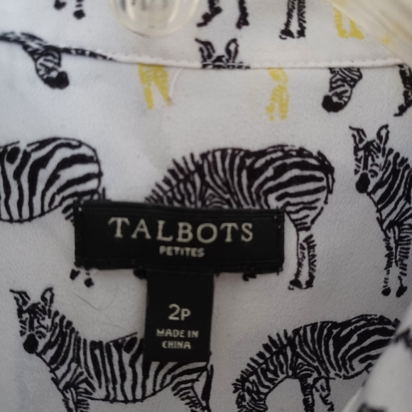 Talbots zebra print sleeveless blouse - Picture 3 of 4